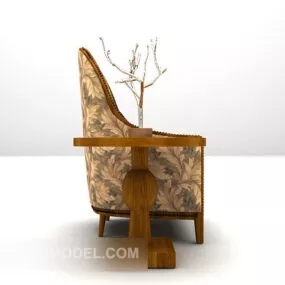 European Classic Sofa Wooden 3d model