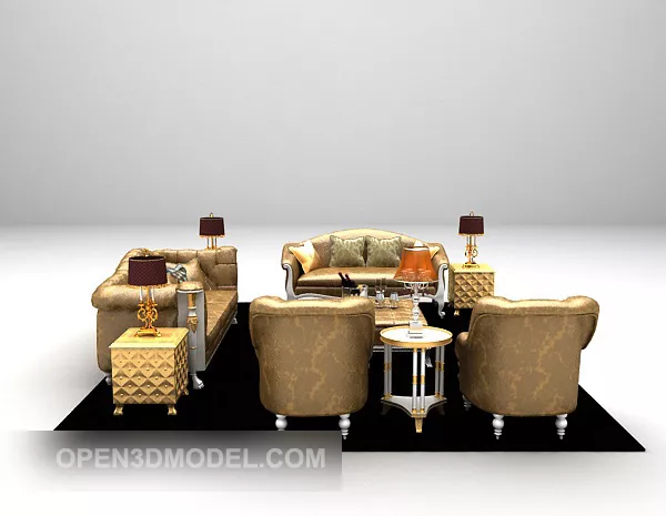 Brown Color Combination Sofa Chairs 3d model Brown Color Combination Sofa Chairs 3d model