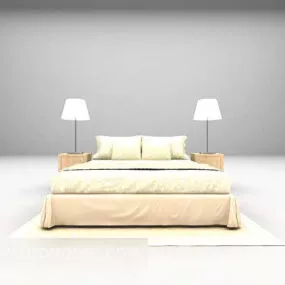 European Soft Bed Modern Style With Carpet 3d model
