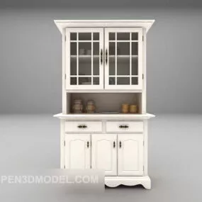 White Cabinet Kitchen Furniture 3d model