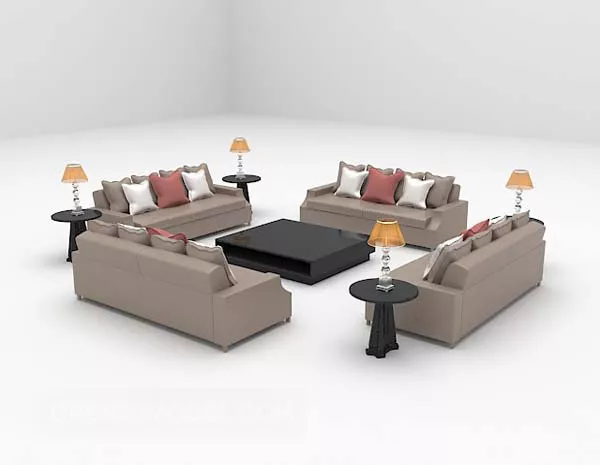 Combination Sofa Tea Table Furniture 3d model Combination Sofa Tea Table Furniture 3d model