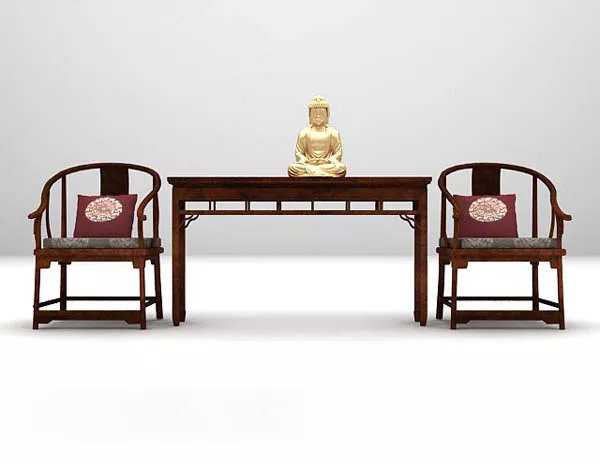 Chinese Wooden Table And Chair Combination V1 3d model Chinese Wooden Table And Chair Combination V1 3d model
