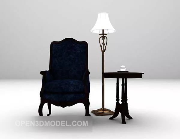 Dark Blue Lounge Chair 3d model Dark Blue Lounge Chair 3d model
