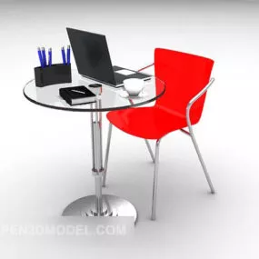 Glass Table And Chair Minimalist 3d model