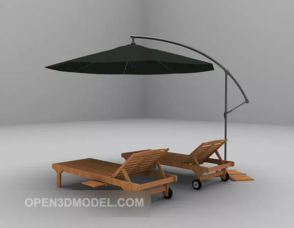 Cartoon Beach Scene 3d model