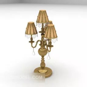 Golden European Table Lamp 3d model