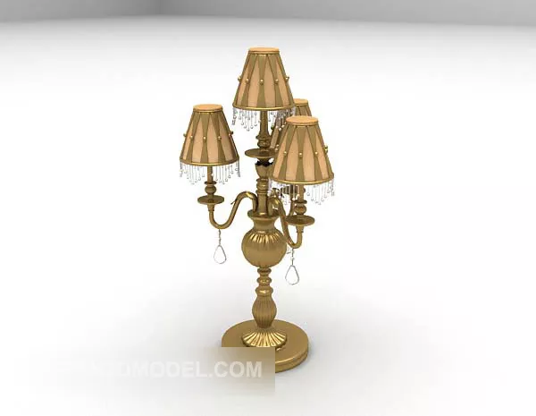 Golden European Table Lamp 3d model Golden European Table Lamp 3d model