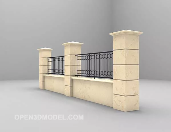 Old Fence Panel 3d model