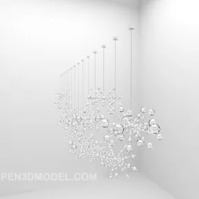 Long Chandelier Diamond Shaped 3d model