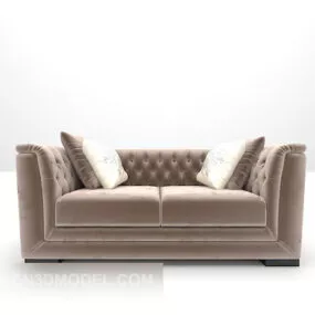 Brown Velvet Sofa 3d model