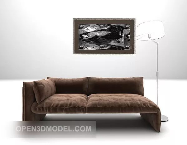 Double Sofa Lounge Style With Floor Lamp 3d model Double Sofa Lounge Style With Floor Lamp 3d model