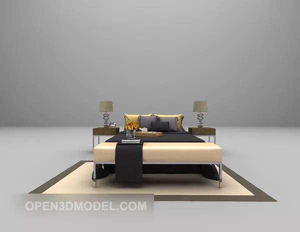 Simple Nightstand With Book 3d model