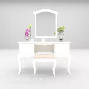 White Dresser Chair 3d model