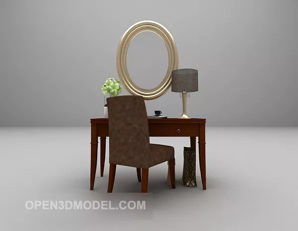 Deco Mirror Carved Style 3d model