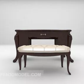 European Dresser With Stool 3d model