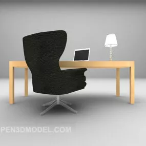 Modern Minimalist Wood Desk Chair 3d model