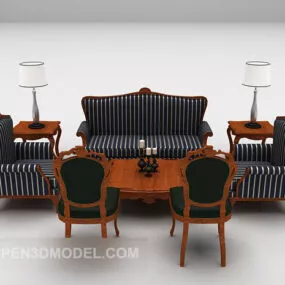Easy Sofa Combination European Style 3d model