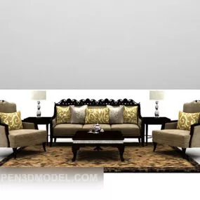 Multi-seaters Classic Sofa Combination 3d model