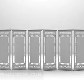 White Screen Partition Furniture V1 3d model