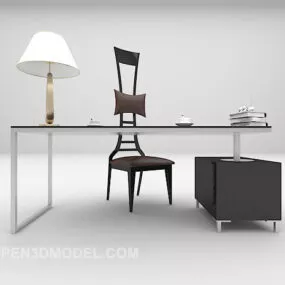 Desk Chair With Lamp 3d model