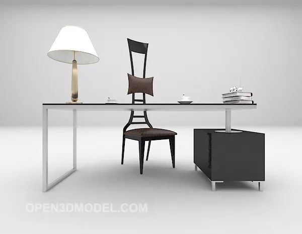Desk Chair With Lamp 3d model Desk Chair With Lamp 3d model