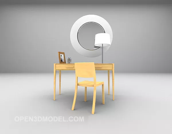 Oval Mirror Inside Vertical Frame 3d model