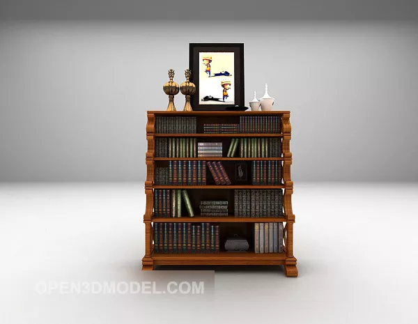 Wall Bookcase Library 3d model