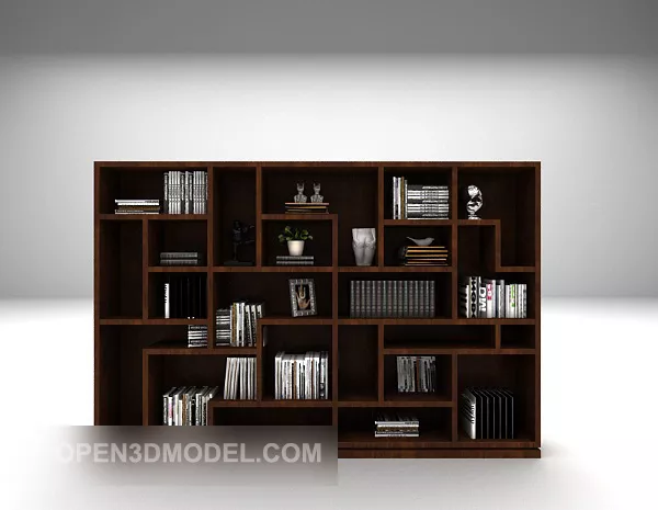 Curved Reading Table For Library 3d model