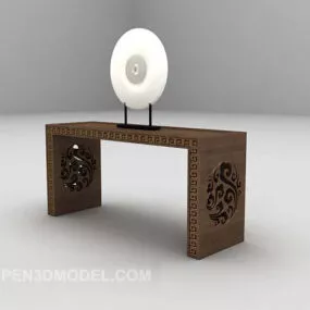 Home Side Table With Round Decorative 3d model