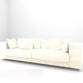 White Leather Sofa Furniture 3d model