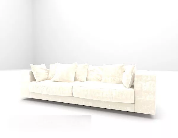 White Leather Sofa Furniture 3d model White Leather Sofa Furniture 3d model