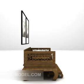 Chinese Wooden Sofa Decoration 3d model