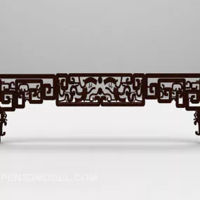 Screen Partition Wooden Carving 3d model
