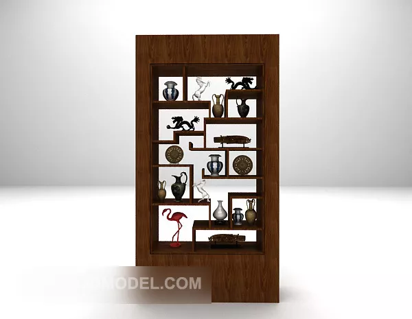 Living Room Wood Display Cabinet 3d model Living Room Wood Display Cabinet 3d model