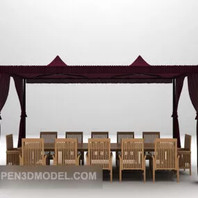 Relax Table And Chair Combination 3d model