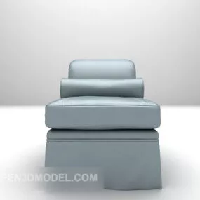 Single Sofa Blue Grey Leather 3d model