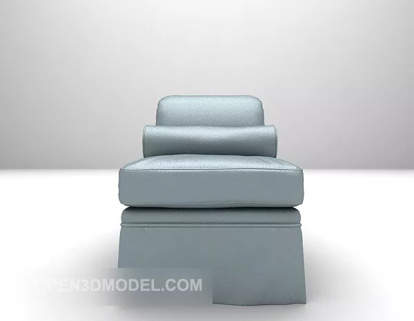 Single Sofa Blue Grey Leather 3d model Single Sofa Blue Grey Leather 3d model