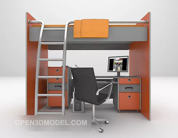 Student Dormitory Bed 3d model Student Dormitory Bed 3d model