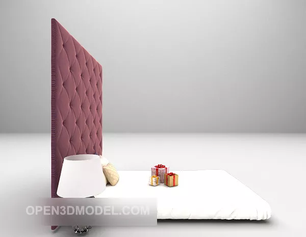 Single Bed With Black-wall Upholstery 3d model Single Bed With Black-wall Upholstery 3d model