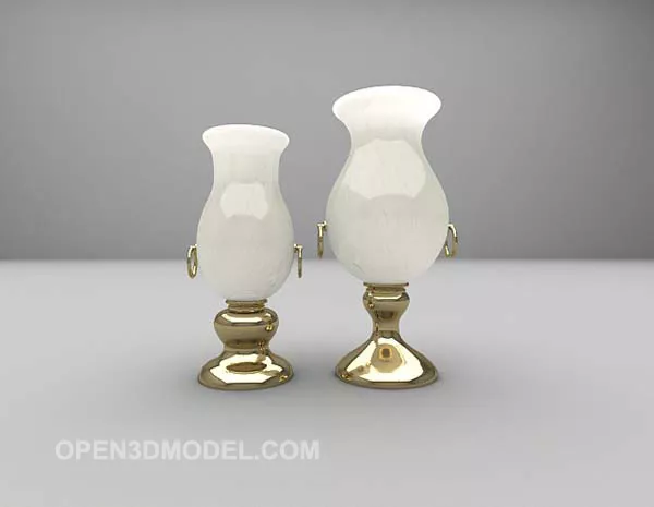 Golden European Lamp 3d model Golden European Lamp 3d model