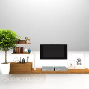 Tv Cabinet Furniture With Decoration 3d model