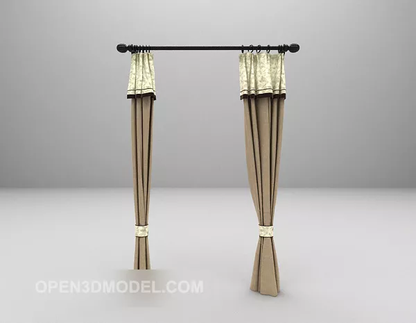 Strip Pattern Curtain 3d model
