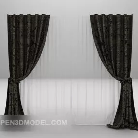 Curtain Furniture Black And White 3d model