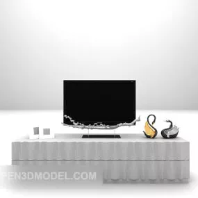 Asia Tv Cabinet White Furniture 3d model