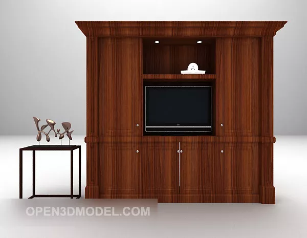 Brown Wood Tv Cabinet 3d model Brown Wood Tv Cabinet 3d model