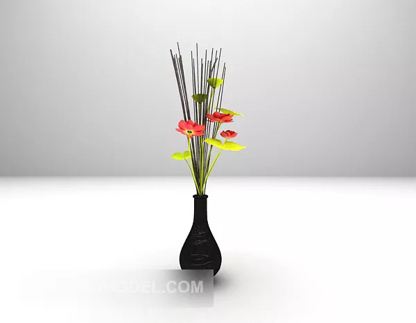 Dark Brown Porcelain Vase 3d model