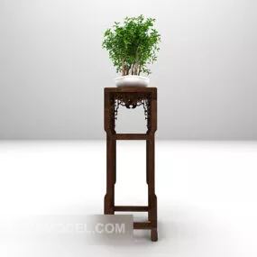Decorative Plant On Rack Furniture 3d model