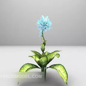 Blue Flower Plant V1 3d model