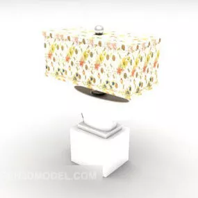 White Table Lamp Shade Furniture 3d model