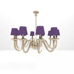 Purple Shade Chandelier 3d model